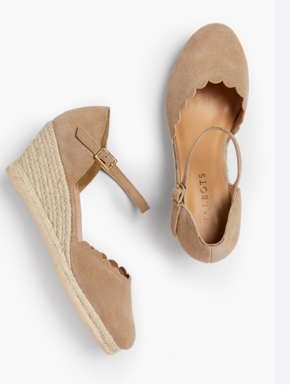 TALBOTS LYNDSAY ESPADRILLE
WEDGES - SCALLOP EDGE SZ: 7.5 NWOT